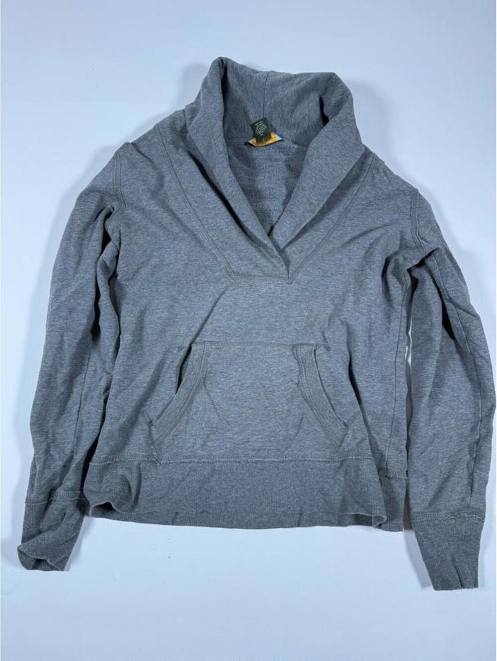 Eddie Bauer Gray Shawl Collar Pullover Sweatshirt Medium